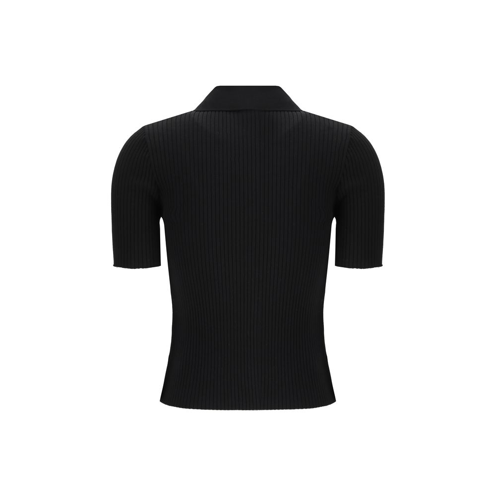 Courrèges Black Viscose Polo Shirt