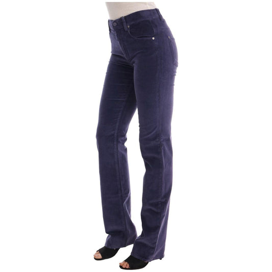 Ermanno Scervino Chic Purple Corduroy Bootcut Flare Pants Ermanno Scervino