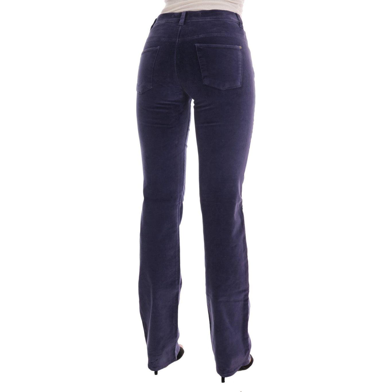 Ermanno Scervino Chic Purple Corduroy Bootcut Flare Pants Ermanno Scervino