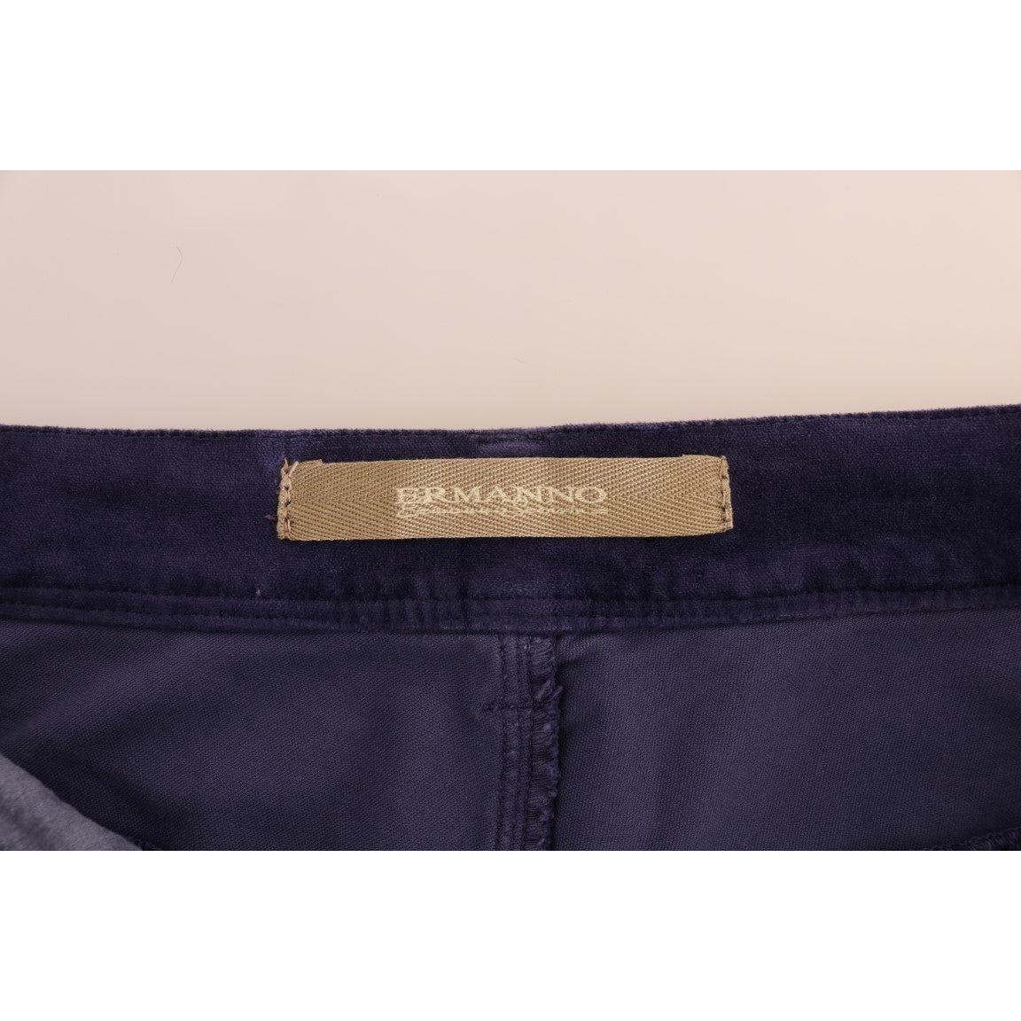 Ermanno Scervino Chic Purple Corduroy Bootcut Flare Pants Ermanno Scervino