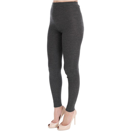 Dolce & Gabbana Chic Gray High Waist Cashmere Tights Pants Dolce & Gabbana