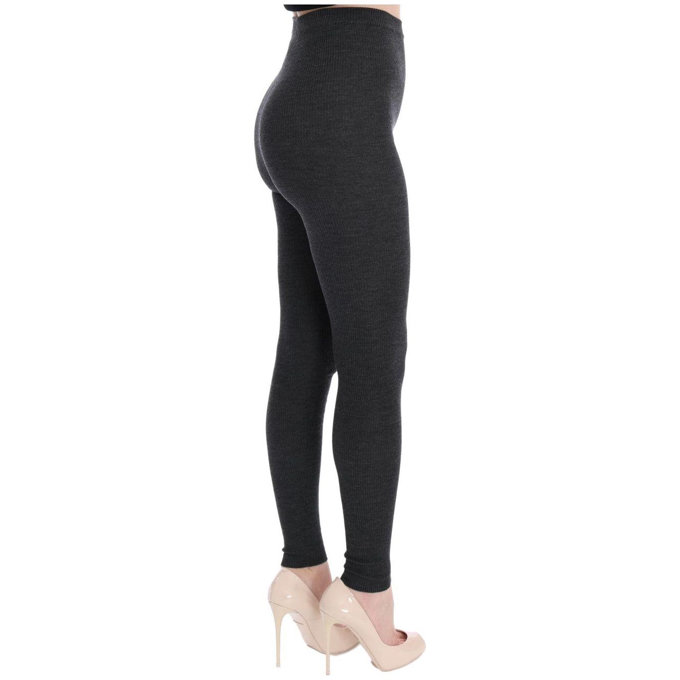 Dolce & Gabbana Gray Wool Stretch Tights 1728,67345645728,Athletic Pants - Pants - Clothing,Clothing,Dolce & Gabbana,Gray,IT40|S,Material: 100% Wool,New with tags,Pants - Clothing,Tights & Socks - Women - Clothing,Tights - Underwear - Clothing,Underwear -