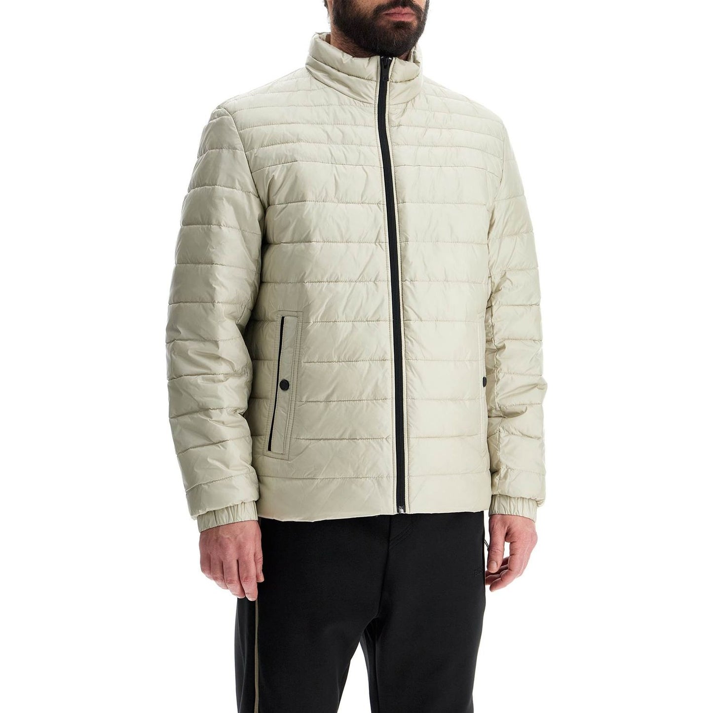 Boss light beige quilted jacket with zip Vests Boss