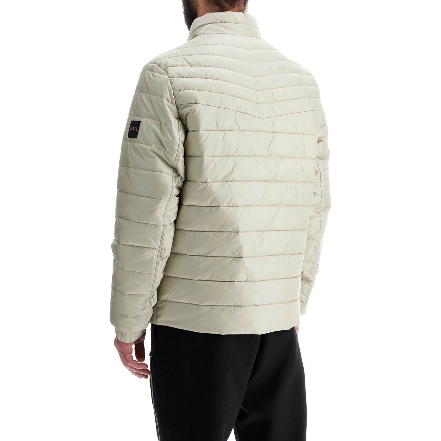 Boss light beige quilted jacket with zip Vests Boss