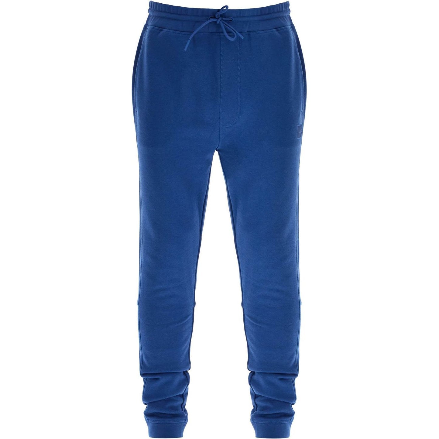 Boss regular fit high-waisted blue cotton pants