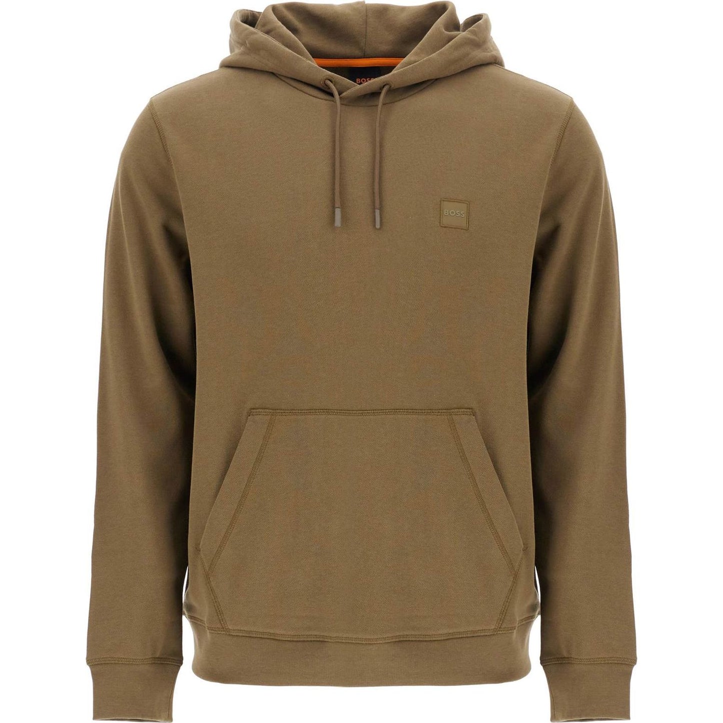 Boss green zip-up hoodie with kangaroo pocket cotton Topwear Boss