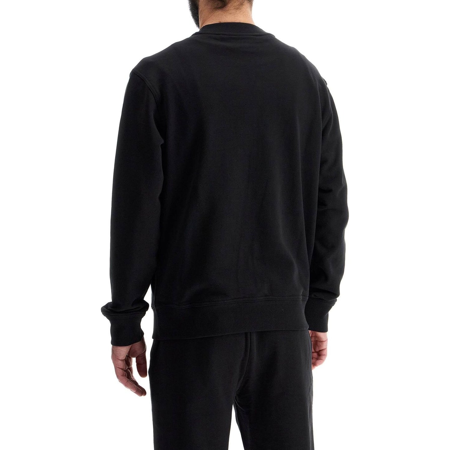 Boss men's black cotton sweatshirt with long sleeves and round neck Topwear Boss