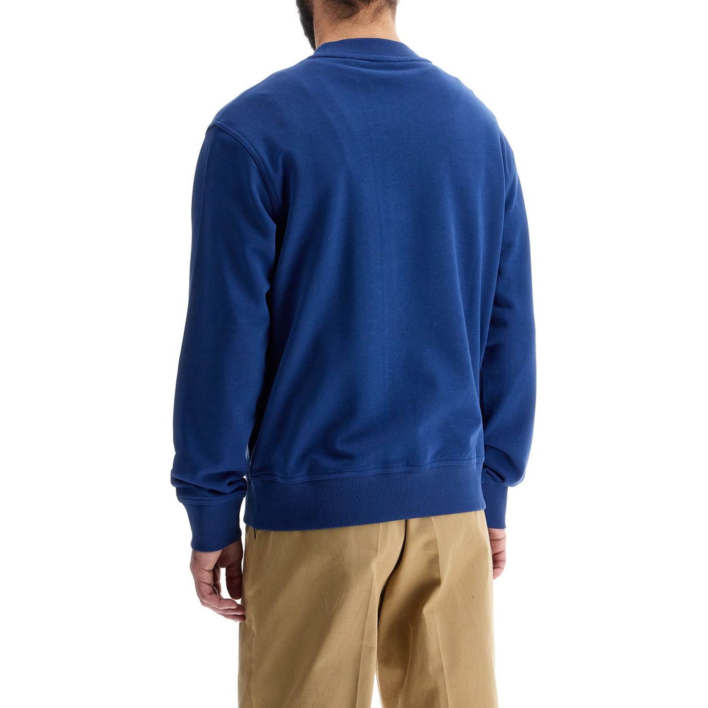 Boss men's crew neck cotton sweatshirt blue long sleeves Topwear Boss