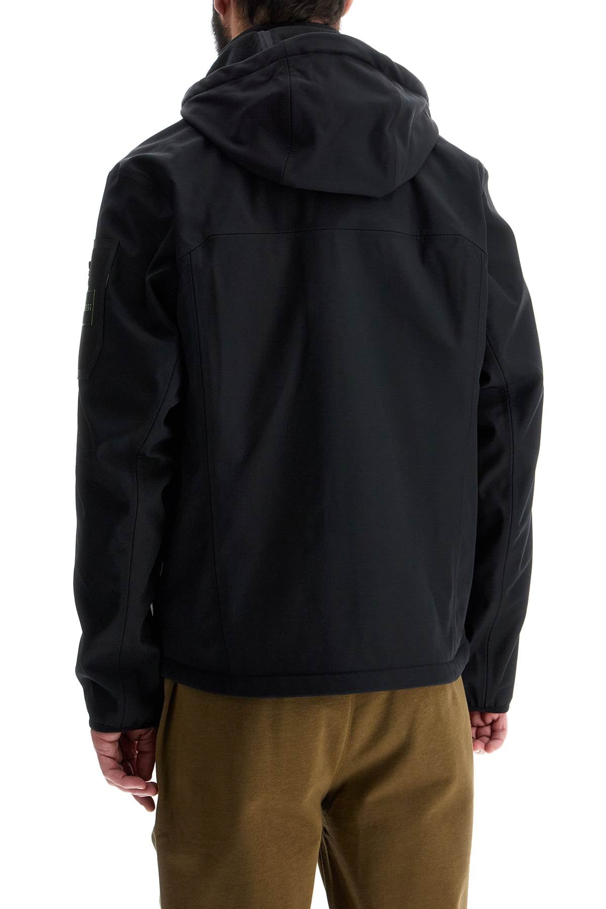 Boss black adjustable hooded coat