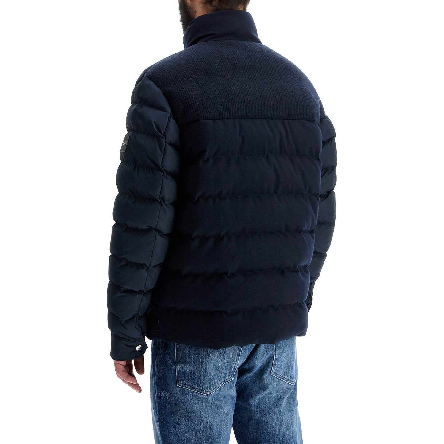 Boss dark blue high collar padded coat h-clanello Jackets Boss