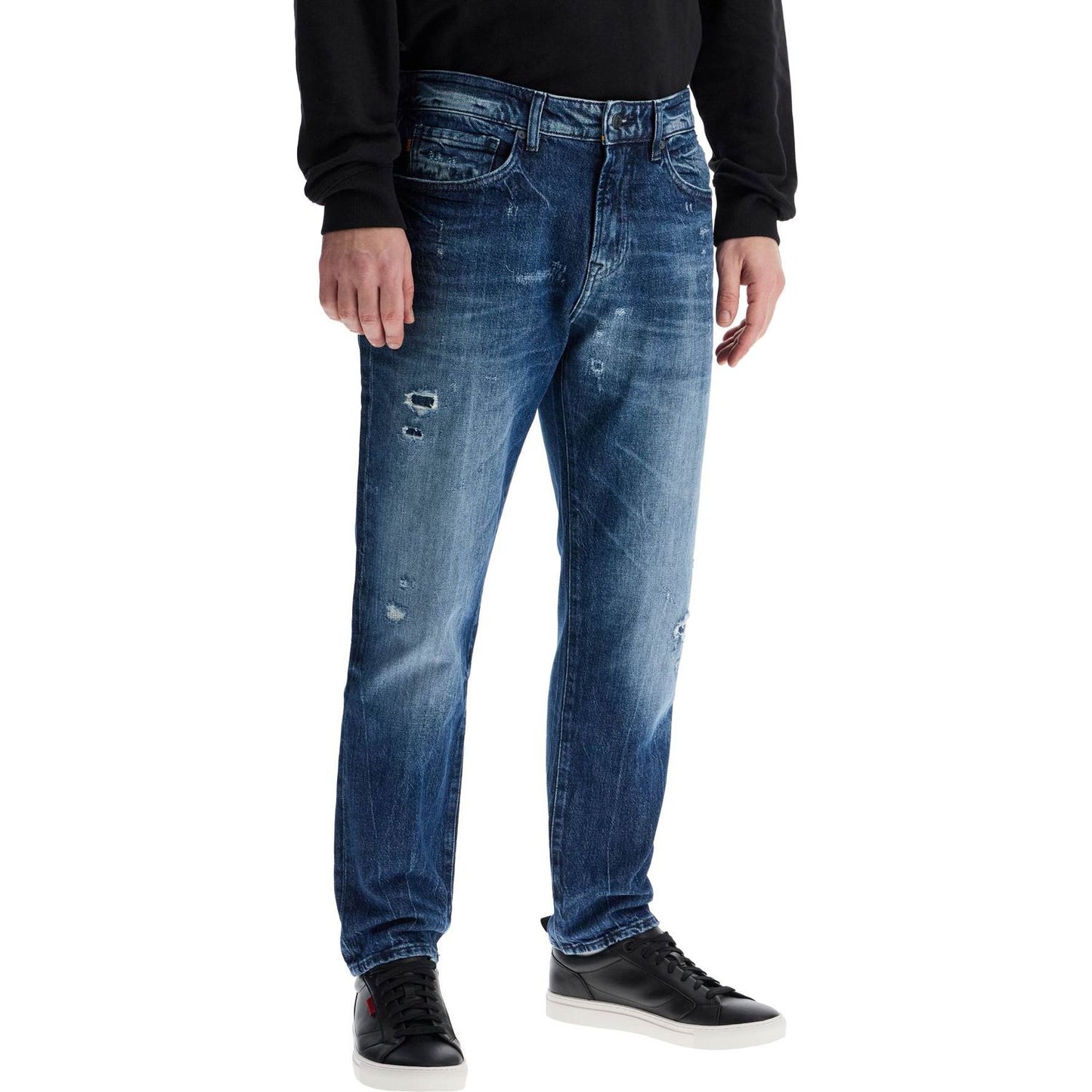 Boss regular fit turquoise jeans with faded effect