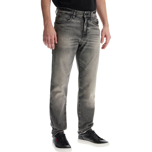 Boss jeans re.maine grigio scuro cotone vita media vestibilità dritta Jeans Boss