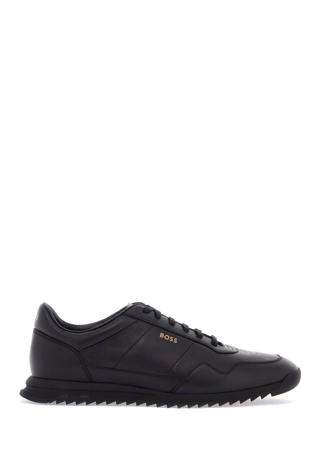 Boss men's black leather minimalist sneakers zayn_lowp_lttb Sneakers Boss