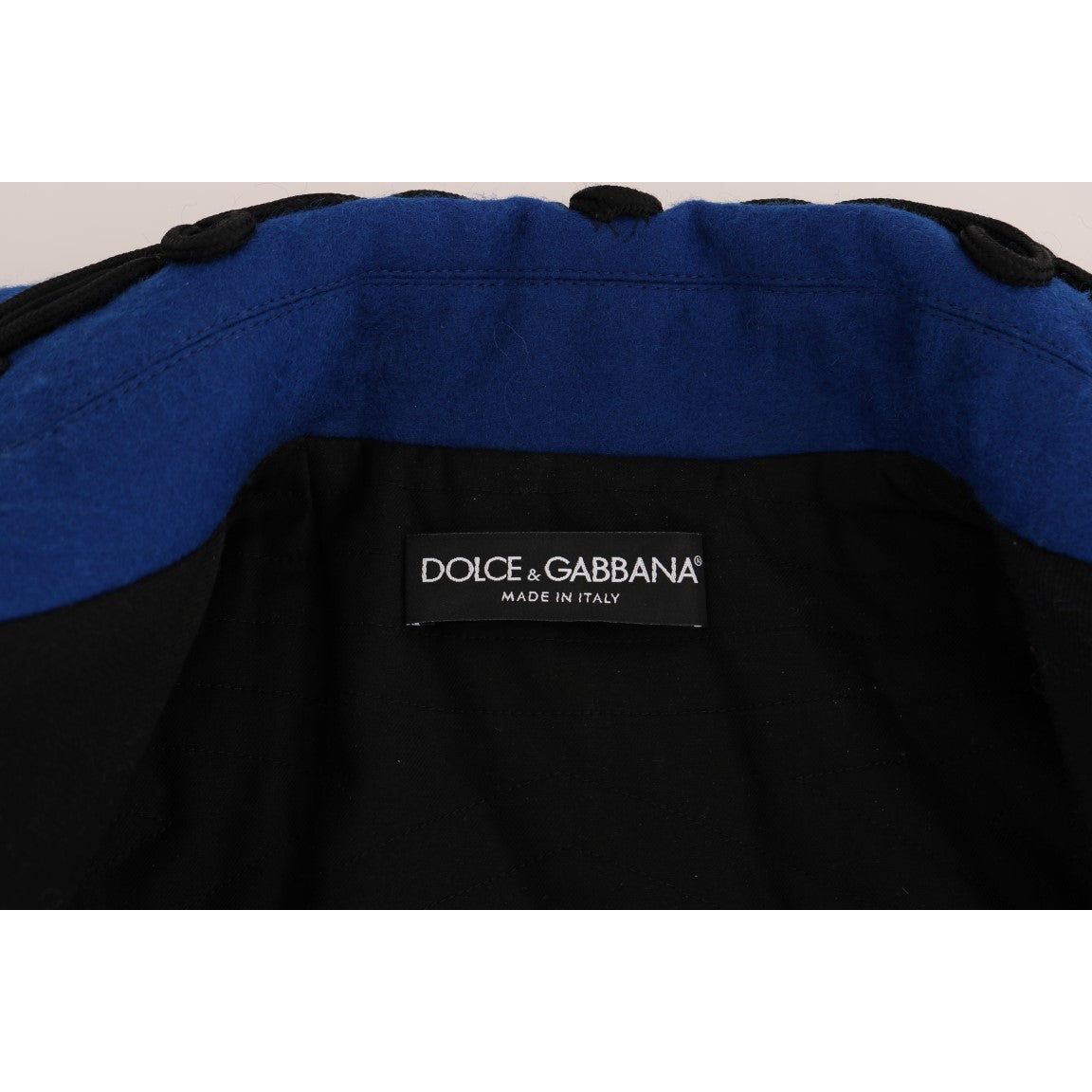 Dolce & Gabbana Chic Black & Blue Short Trench Jacket Dolce & Gabbana