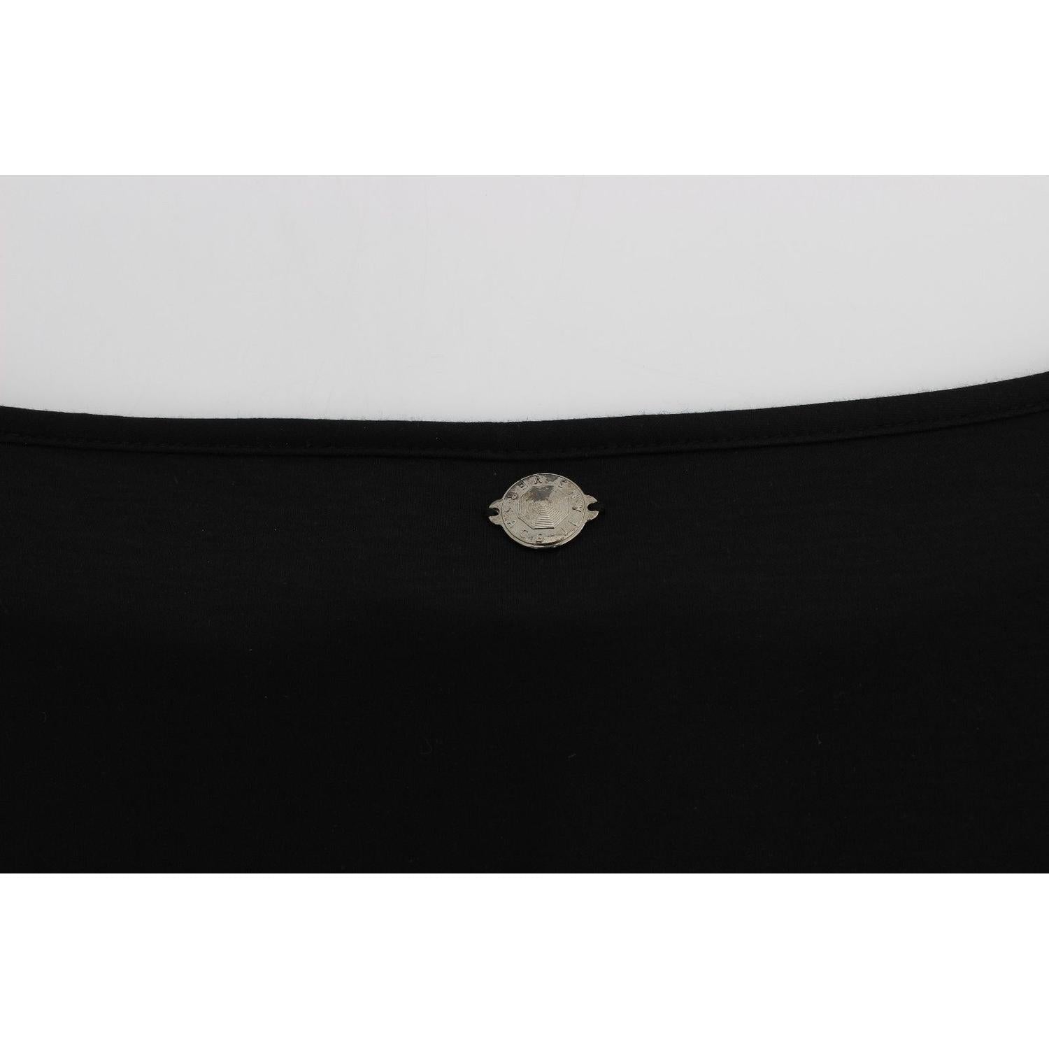 Versace Jeans Black Modal Silk Shift Knee Dress