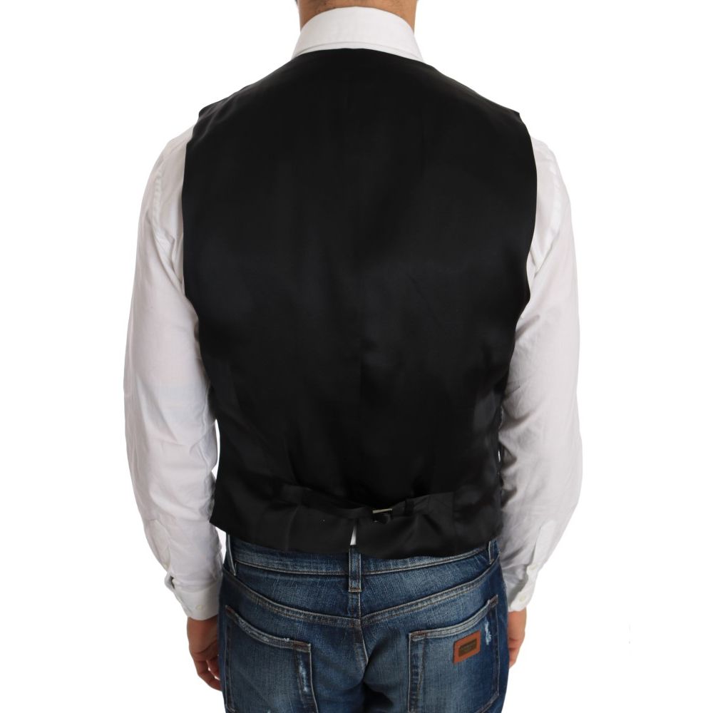Dolce & Gabbana Black Wool Silk Vest