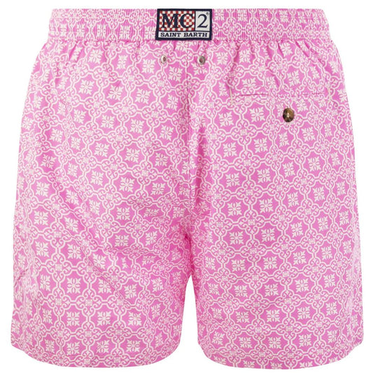 MC2 Saint Barth Pink Polyester Men's Swim Shorts MC2 Saint Barth