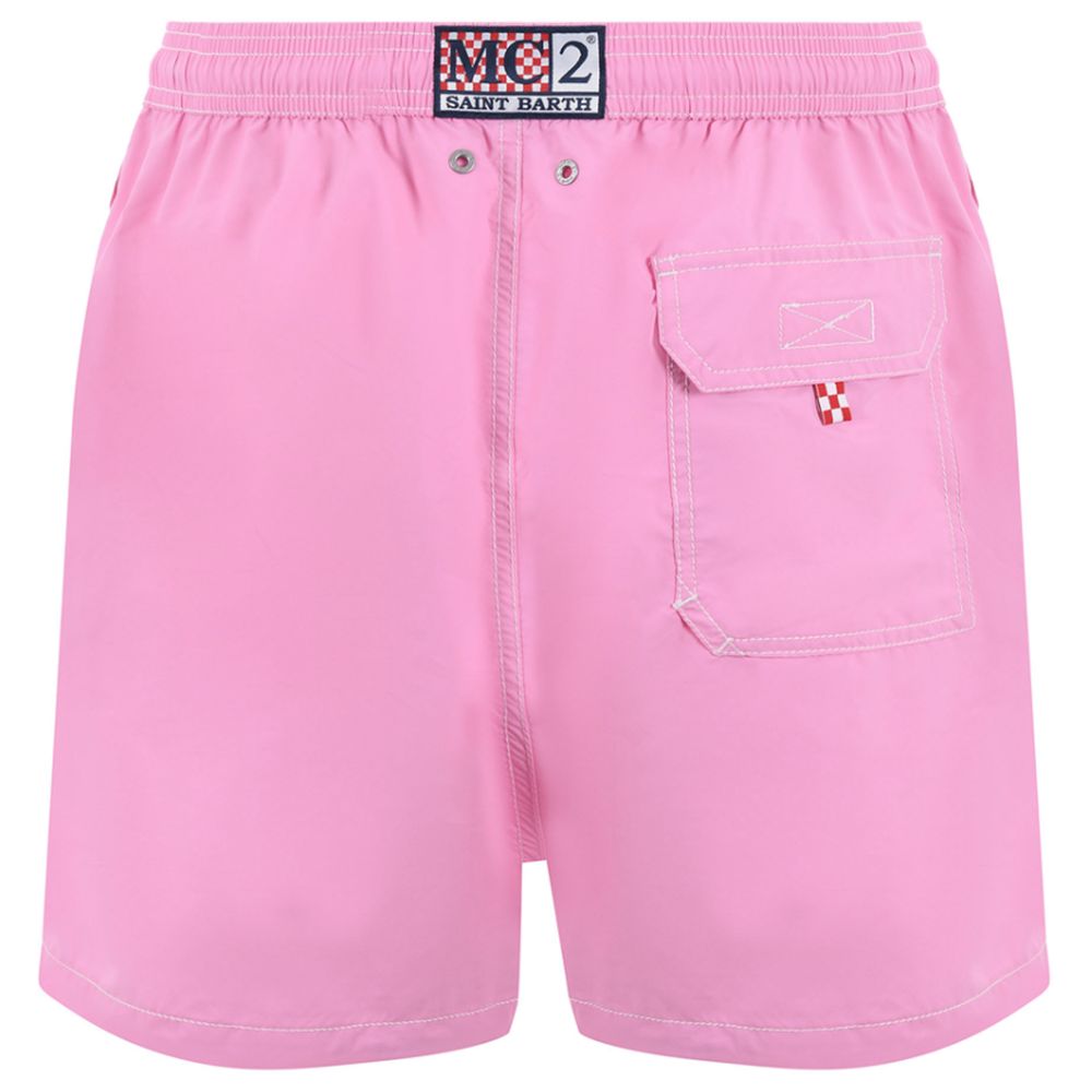 MC2 Saint Barth Pink Polyester Men's Swimwear Boxer MC2 Saint Barth