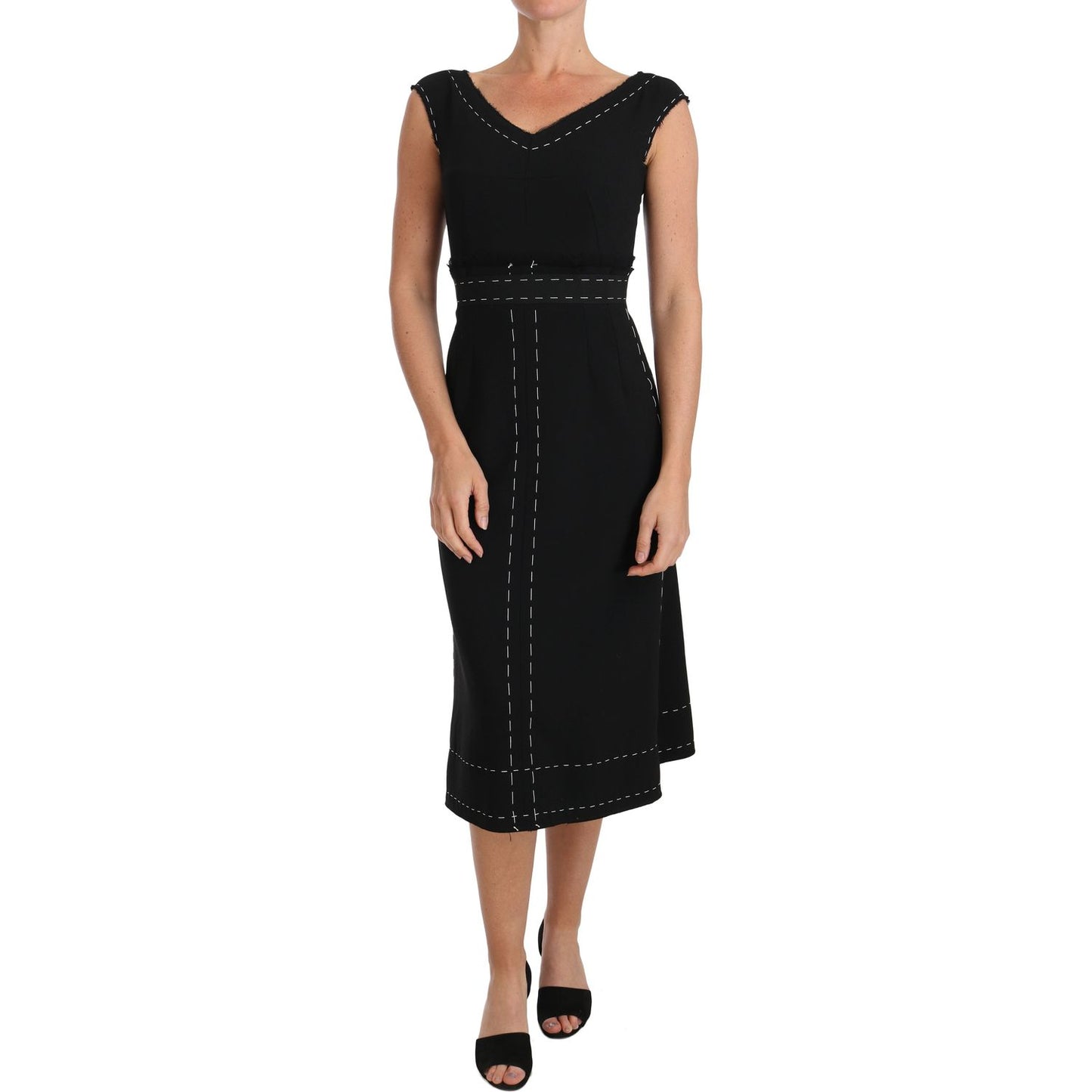 Dolce & Gabbana Elegant Black Sheath Wool Dress Dolce & Gabbana