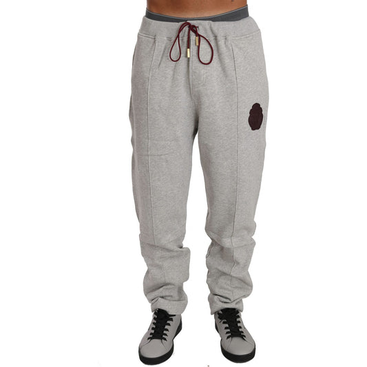 Billionaire Italian Couture Elegant Gray Cotton Sweatsuit Ensemble Billionaire Italian Couture