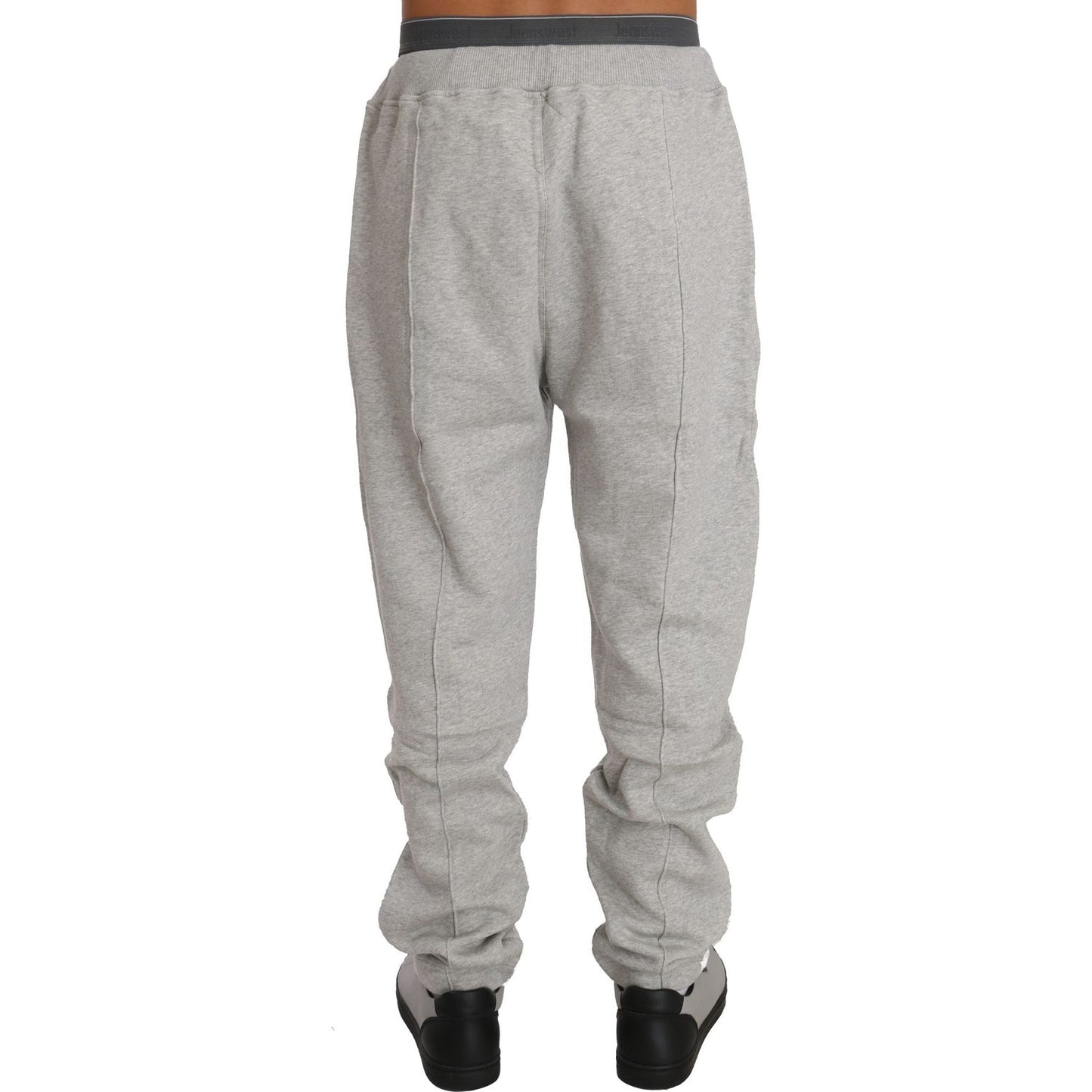 Billionaire Italian Couture Elegant Gray Cotton Sweatsuit Ensemble Billionaire Italian Couture