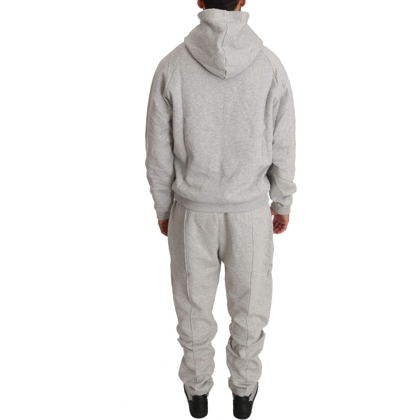 Billionaire Italian Couture Elegant Gray Cotton Sweatsuit Ensemble Billionaire Italian Couture