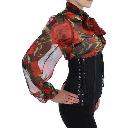 Dolce & Gabbana Black Stretch Corset Waist Strap Belt