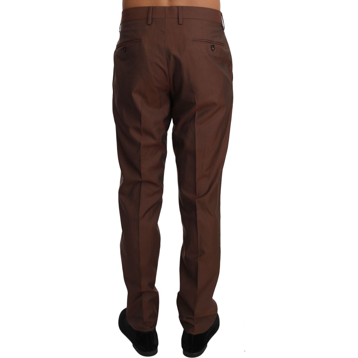 Dolce & Gabbana Elegant Brown Wool-Silk Formal Pants Dolce & Gabbana