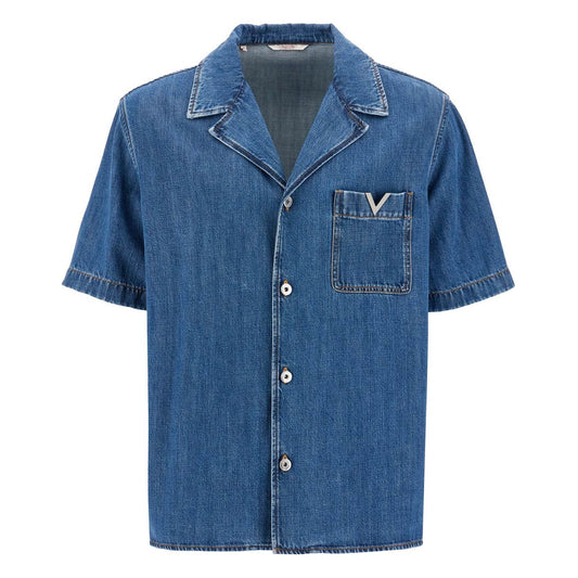 Valentino Garavani denim bowling shirt for men Shirts Valentino Garavani