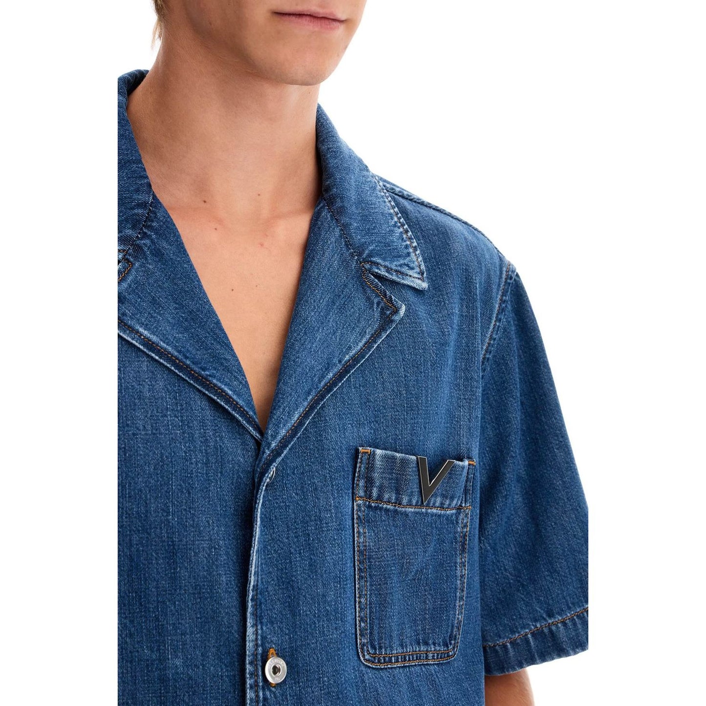 Valentino Garavani denim bowling shirt for men Shirts Valentino Garavani