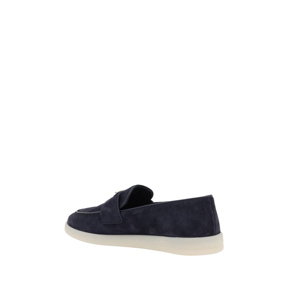 Prada Blue Rubber Slip-On Loafers