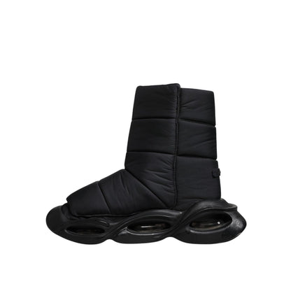 Dolce & Gabbana Black Slip On Wave Quilted Sneakers Shoes