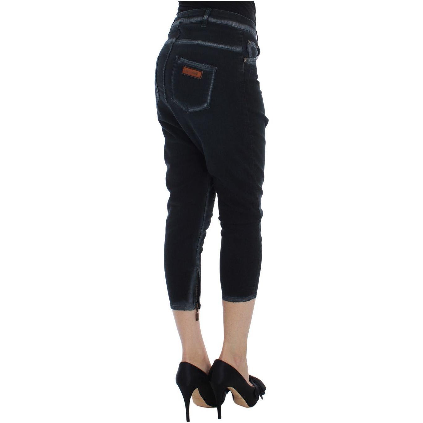Cavalli Blue Cotton Stretch Baggy Relax Jeans