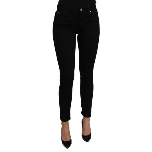 Dolce & Gabbana Black Mid Waist Slim Denim Cotton Stretch Jeans