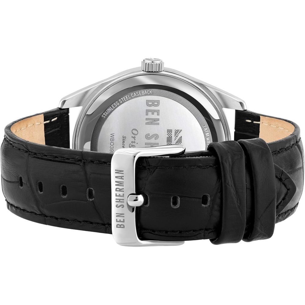 Ben Sherman Black Leather Dress Watch