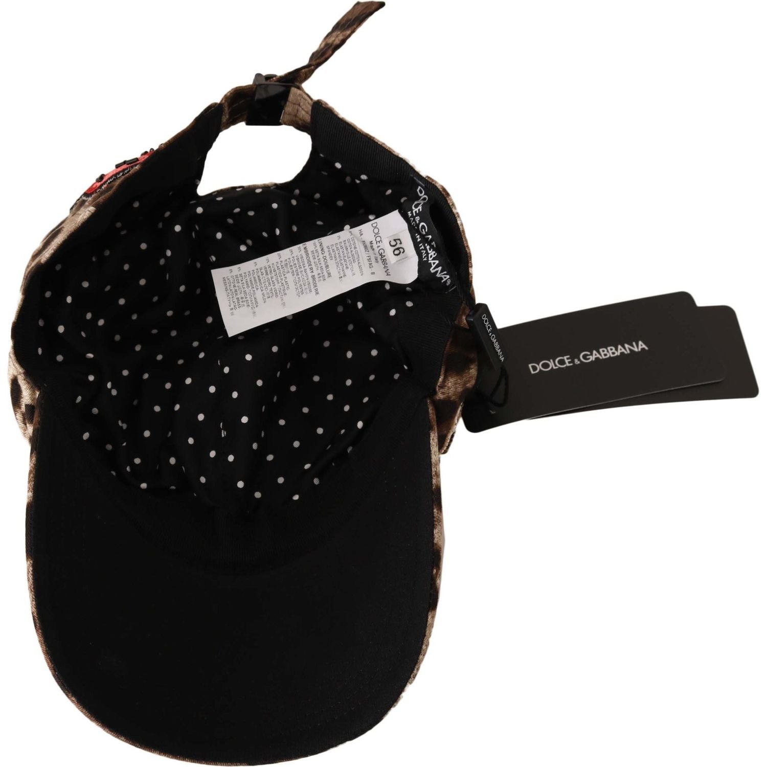 Dolce & Gabbana Brown Leopard Sequin Sicily Applique Baseball Hat
