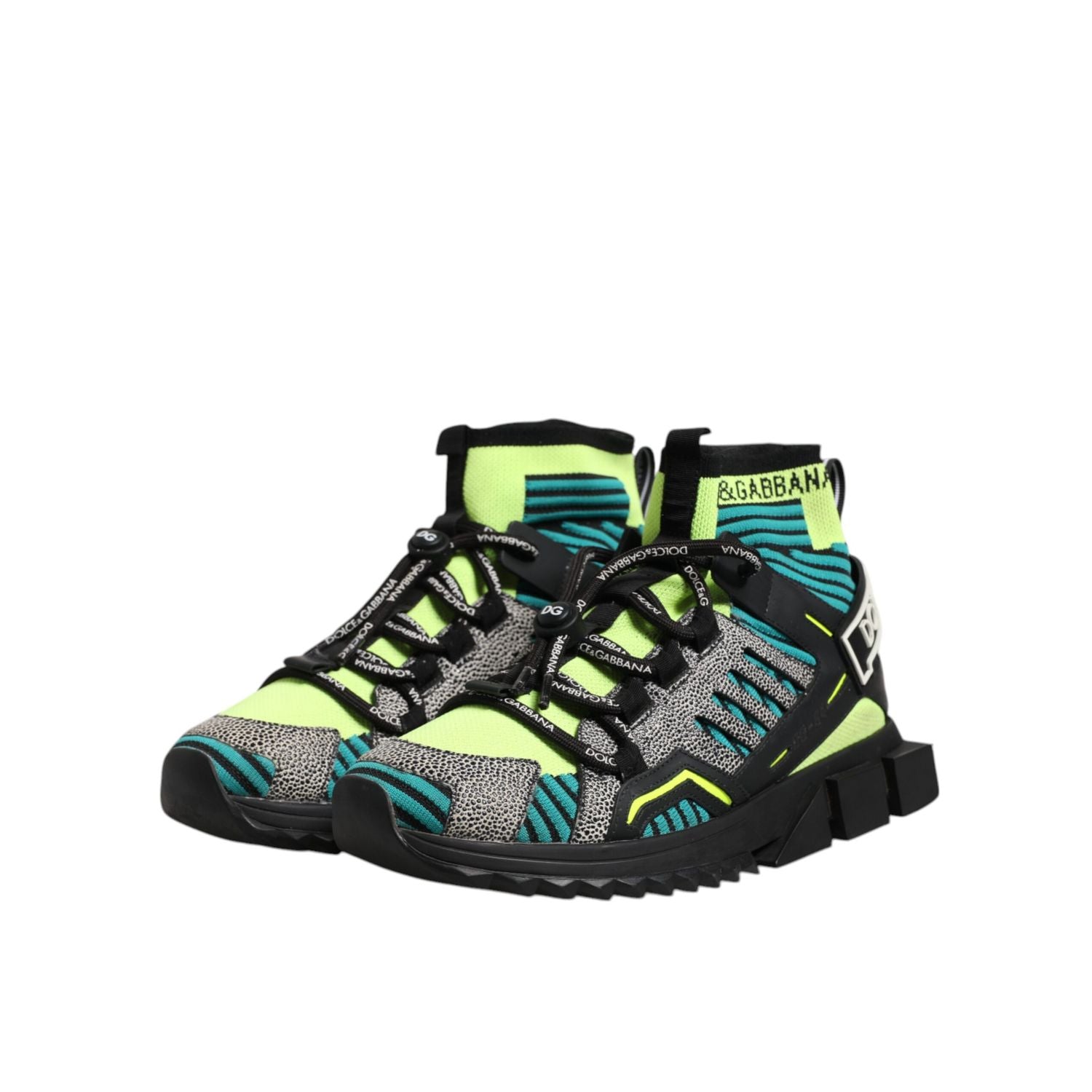 Dolce & Gabbana Multicolor Sorrento Logo Sneakers Socks Shoes