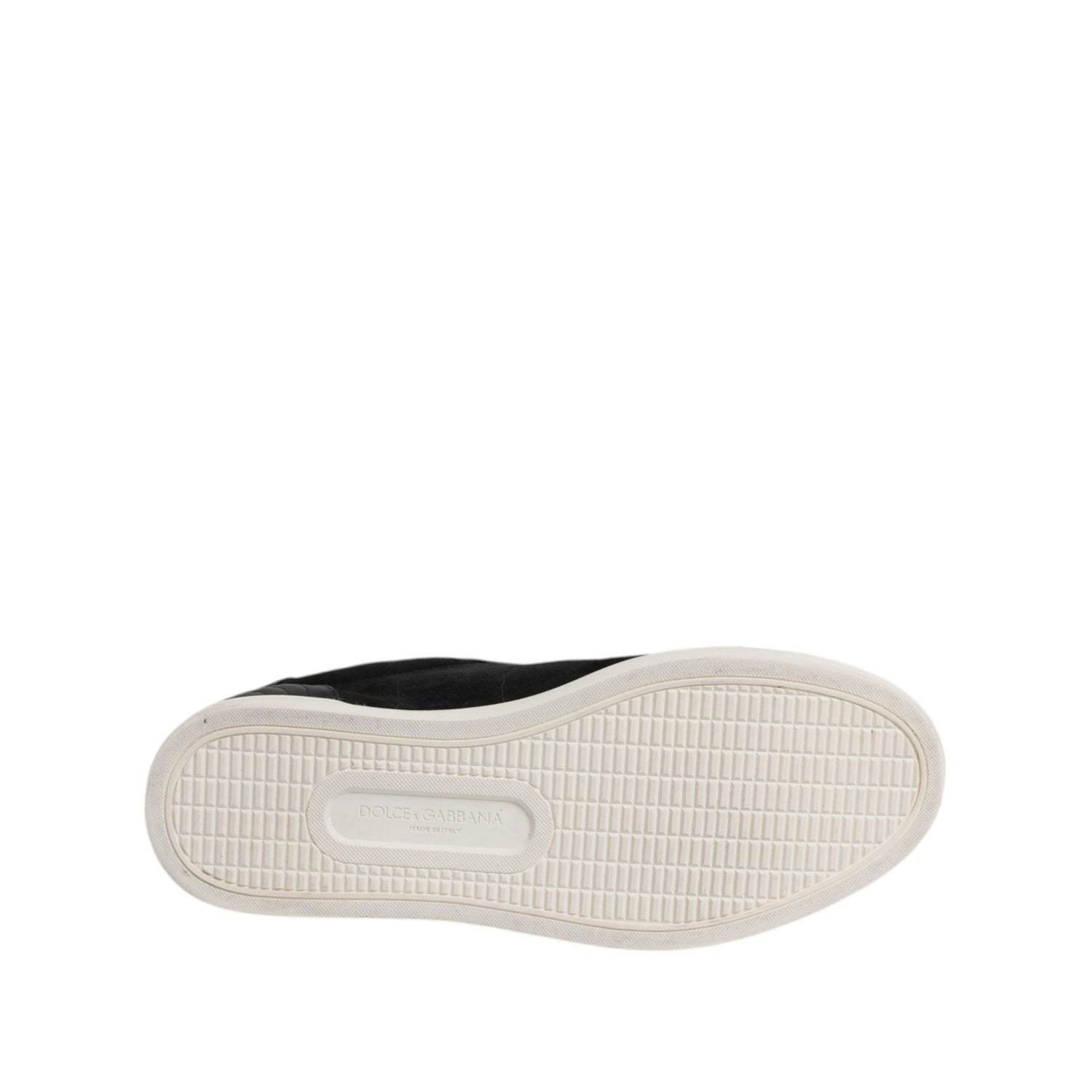 Dolce & Gabbana Black Logo Suede Leather Men Sneakers Shoes