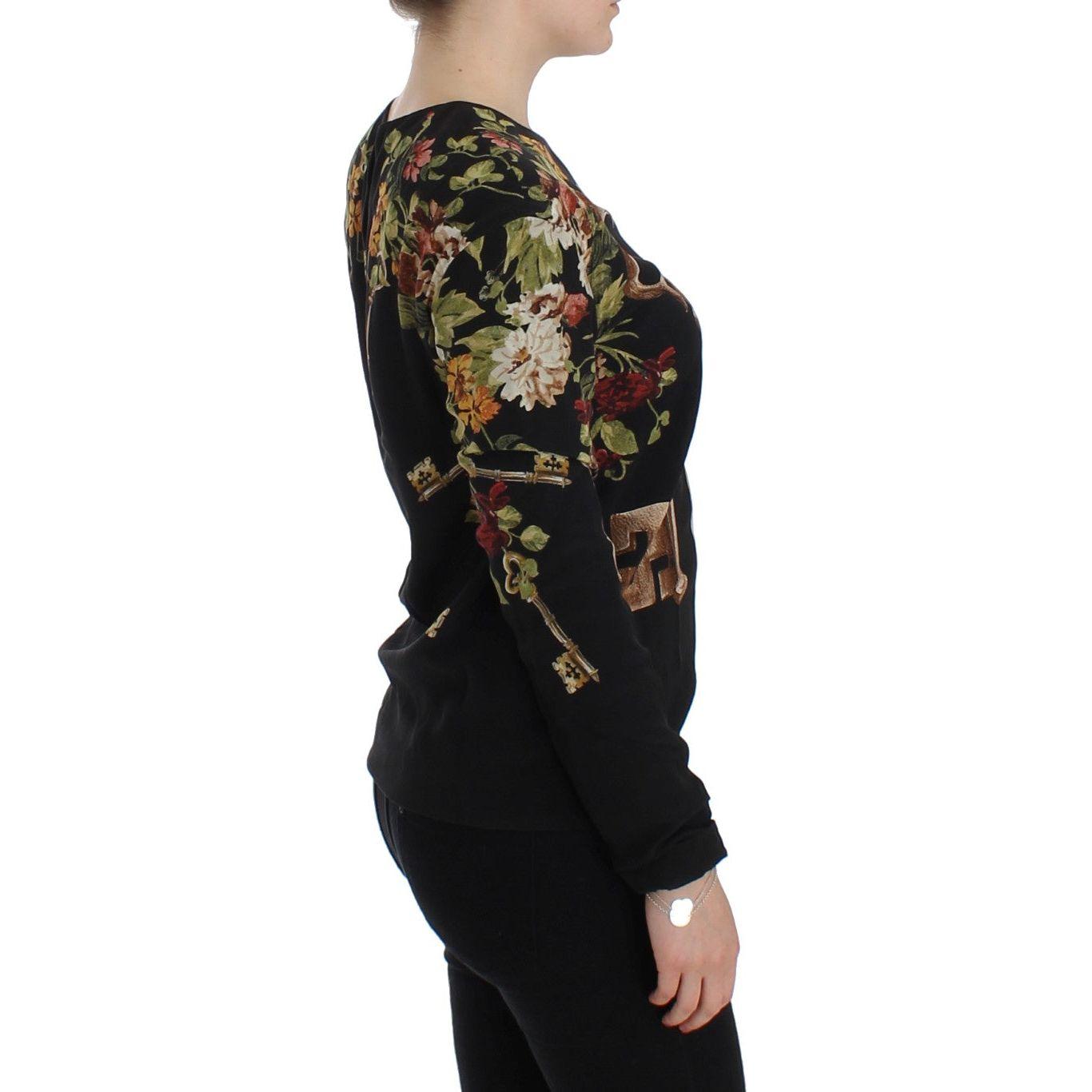 Dolce & Gabbana Elegant Medieval Print Silk Blouse Dolce & Gabbana