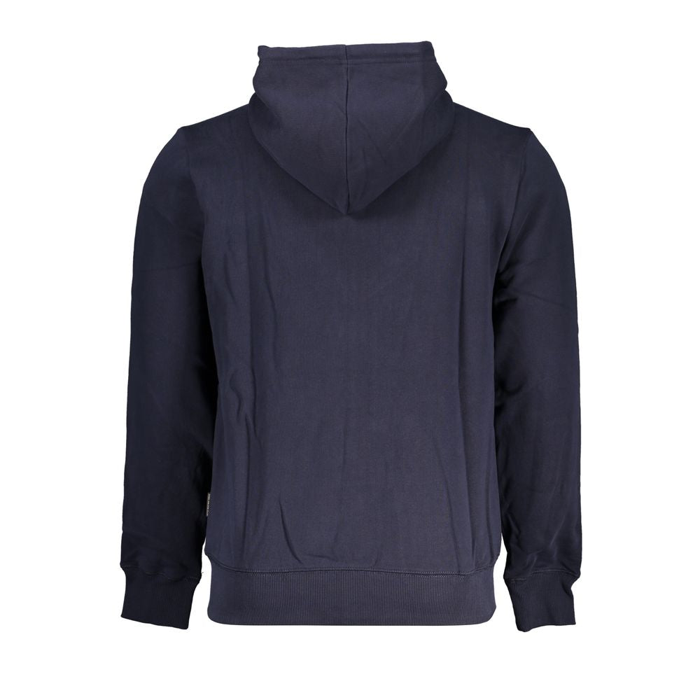 Napapijri Classic Blue Hooded Sweatshirt with Embroidery Napapijri