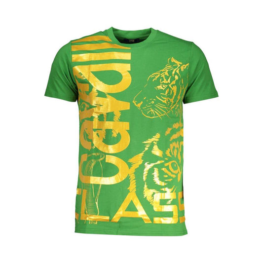 Cavalli Class Green Cotton T-Shirt