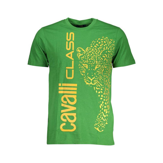 Cavalli Class Green Cotton T-Shirt Cavalli Class