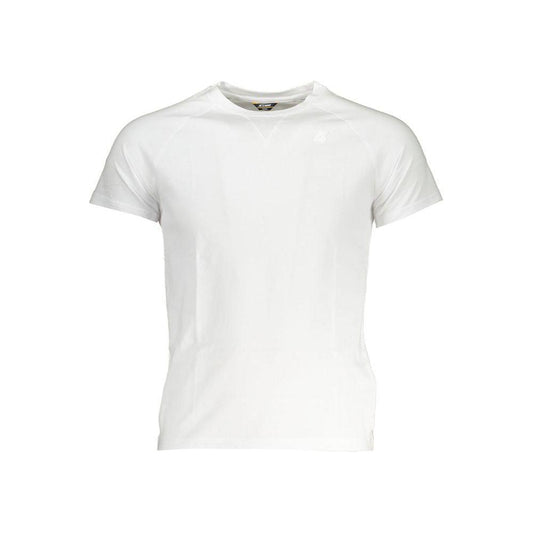 K-WAY Sleek White Crew Neck Tee with Logo Accent K-WAY