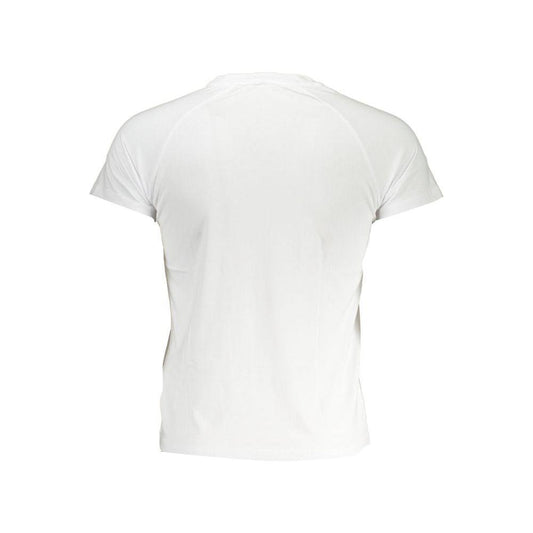 K-WAY Sleek White Crew Neck Tee with Logo Accent K-WAY