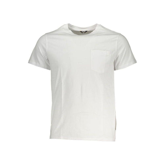 K-WAY Elegant White Cotton T-Shirt with Pocket Detail K-WAY