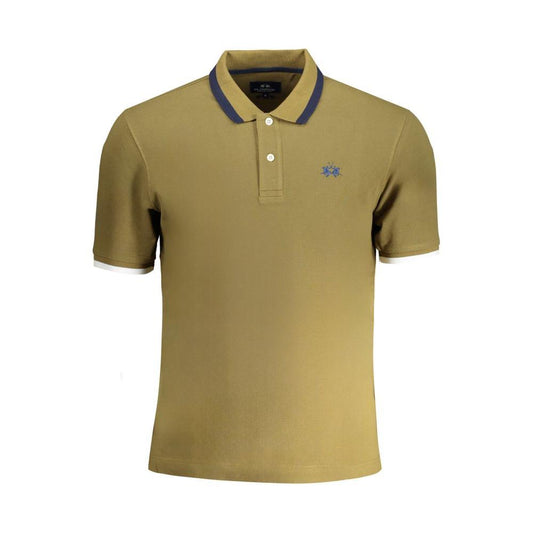 La Martina Green Cotton Polo Shirt