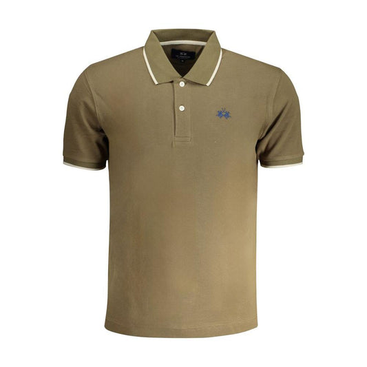 La Martina Green Cotton Polo Shirt