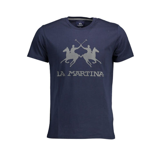 La Martina Blue Cotton Men T-Shirt La Martina