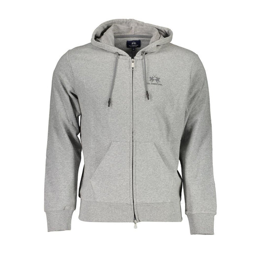 La Martina Gray Cotton Men Sweater La Martina