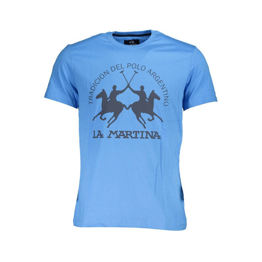 La Martina Blue Cotton Men T-Shirt La Martina